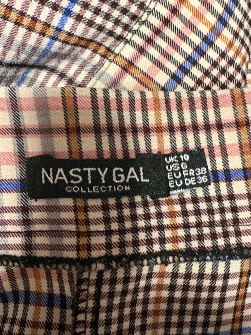 Nasty Gal Plaid Pants in Pink, Brown & Blue